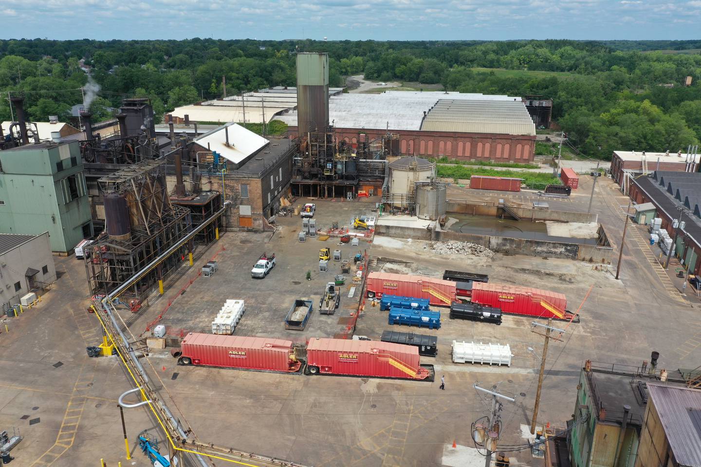 An aerial view of Carus Chemical on Tuesday, July 18, 2023 in La Salle.