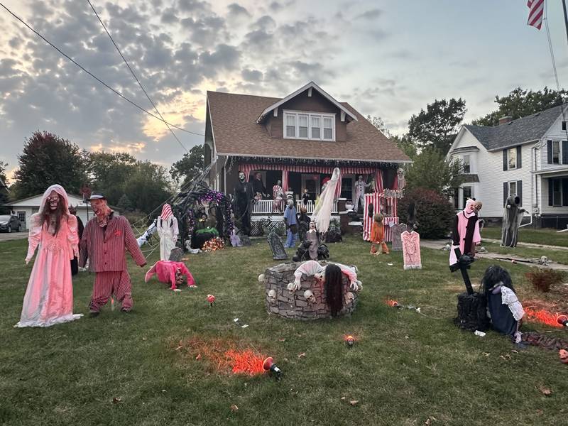 A view of Halloween decorations in the 900 block of South Church Street on Thursday, Oct. 17, 2024 in Princeton.