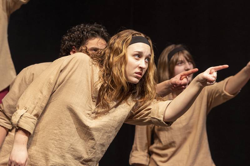 Sterling High School’s Group Interpretation team acts out “Peter and the Starcatcher,” for a public performance Wednesday, March 25, 2026, at Centennial Auditorium. The team took second at sectionals and will compete this weekend in the state competition. Only 18 performances are chosen to show at state.