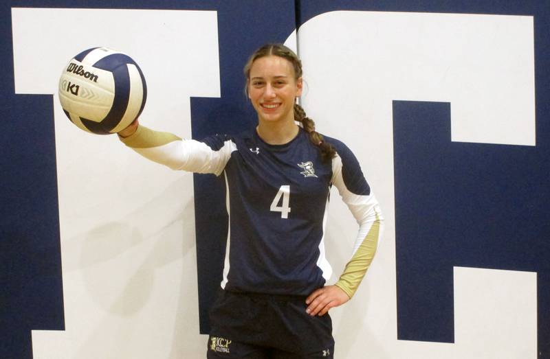 IC Catholic Prep senior and Penn State recruit Ava Falduto plays libero for her club team – but for the Knights, she's a powerful outside hitter and full-rotation standout.