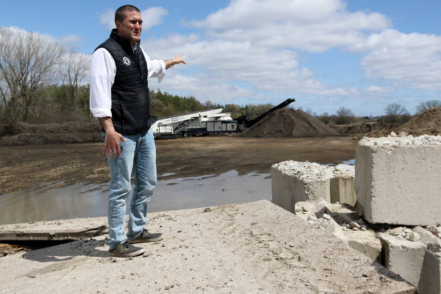 Fox Waterway Agency Executive Director Joe Keller shows some of the property and improvements made to their Wall Street location on Tuesday, April 13, 2021, in Lake Villa.