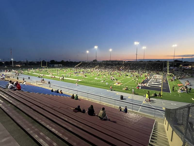 People fill Joliet Memorial Stadium to watch the fireworks on Thursday July 4, 2024.
