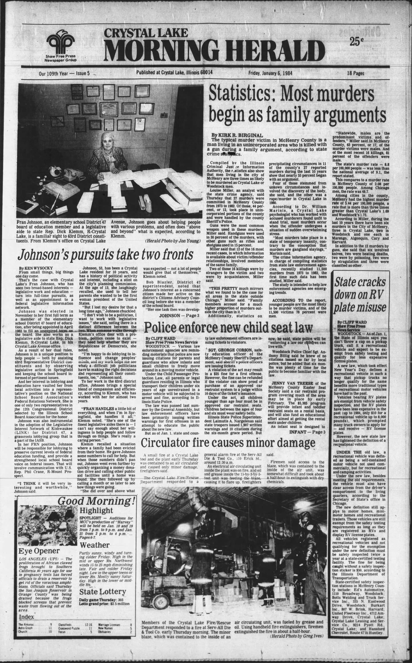The Crystal Lake Morning Herald on Jan. 6, 1984.