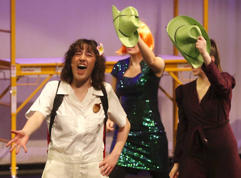 Alyssa Thomas, playing Sandy Cheeks, rehearses a scene from the McHenry Community High School’s production of “The SpongeBob Musical” on Tuesday, March 7, 2023, at the school’s Upper Campus. 

Performances are at 7 p.m. March 9, 10, 17 and 18, and 5 p.m. March 11 in the auditorium at Upper Campus, 4716 W. Crystal Lake Road, McHenry.