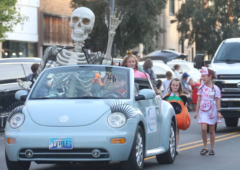 Little Miss Wyanet royalty rides during the 6th annual Halloween parade on Saturday, Oct. 12, 2024 downtown Princeton.