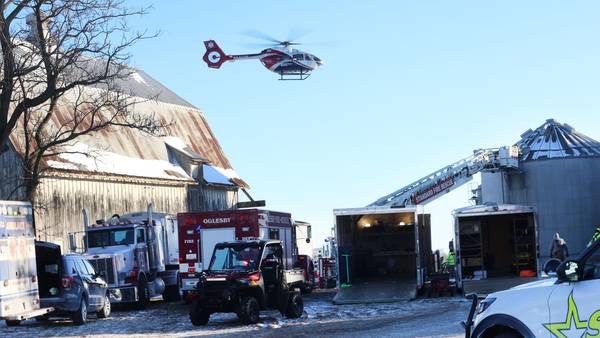 Photos: OSF lifeflight helicopters respond to grain bin emergency south of Granville