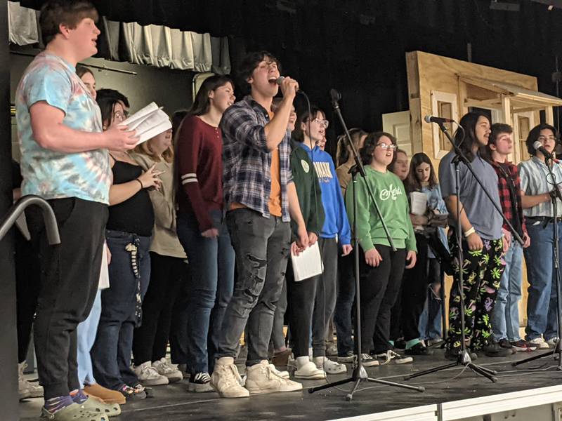 Sandwich High School students on March 7 rehearse for the upcoming production “Cinderella,” which will take place at 7 p.m. March 21-23 at Sandwich High School, 515 E. Lions Road, Sandwich.