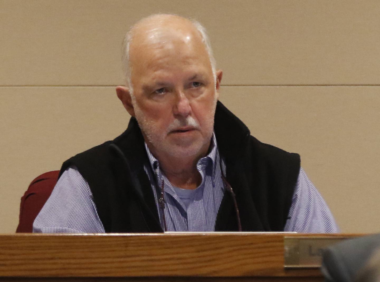 McHenry County Board member Larry Smith listens to a speaker during a McHenry County Board Committee of the Whole meeting Thursday, Dec. 15, 2022, in the McHenry County Administration Building in Woodstock.