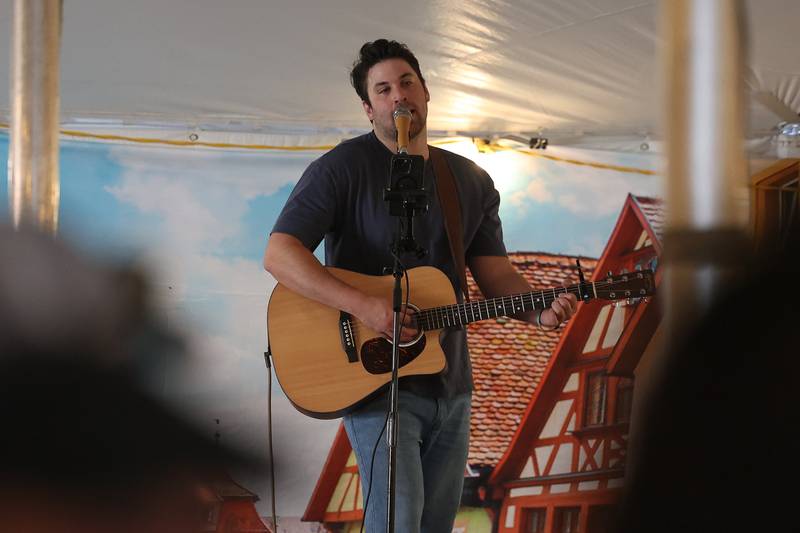 Homer Glen native now Nashville resident and country artist, Lucas Badarich, performs at the Saint Dennis and Joseph Catholic Academy Annual Oktoberfest on Saturday, Oct. 5, 2024 in Lockport.
