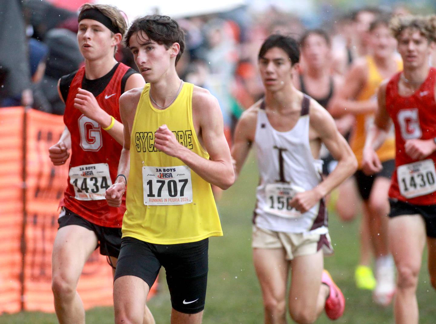 Sycamore's Corey Goff competes in the Class 2A State Cross Country Championships on Saturday, Nov. 9, 2024 at Detweiller Park in Peoria.
