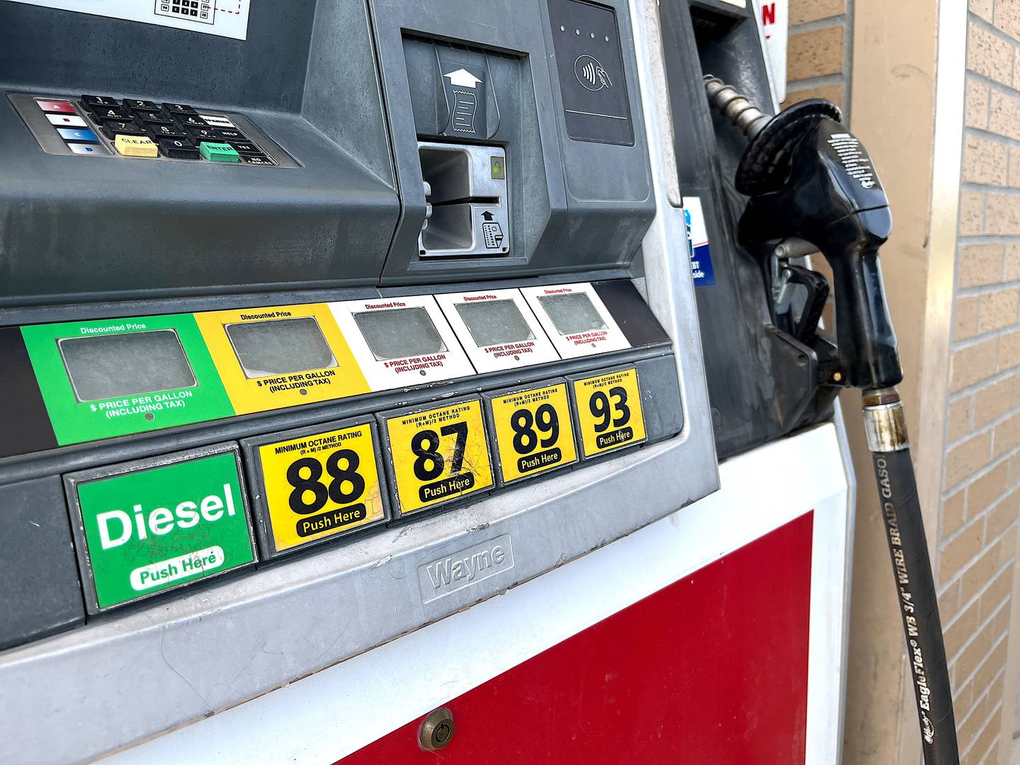 Fuel pump at Murphy USA gas station, 2504 W. Jefferson St., Joliet, seen on Wednesday, July 2, 2025. The gas station was listed as having one of the cheapest regular fuel prices in Joliet by GasBuddy as of Wednesday, July 2, 2025.