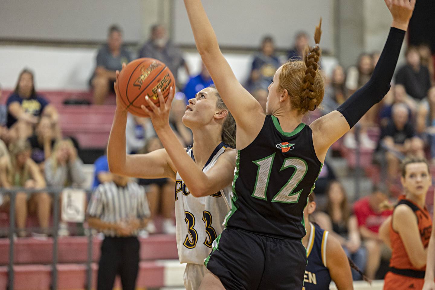 Polo’s Lindee Poper puts up a shot Thursday, June 15, 2023 during the Sauk Valley Media All-Star Basketball Classic at Sauk Valley College.