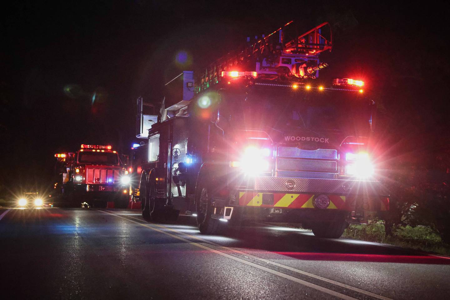 Two residents were displaced after a kitchen fire near Woodstock Oct. 1, 2025.