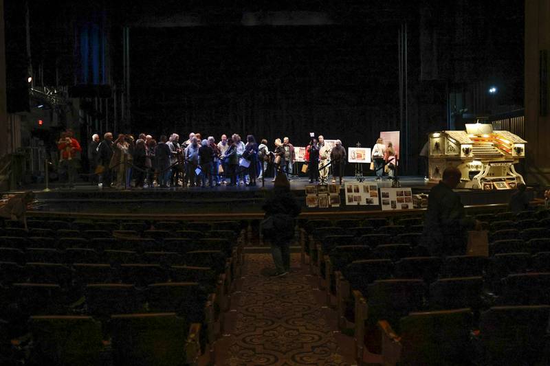 Guest walk the stage at the Rialto Theater’s 100th anniversary celebration on Sunday, May 3, 2026 in Joliet.