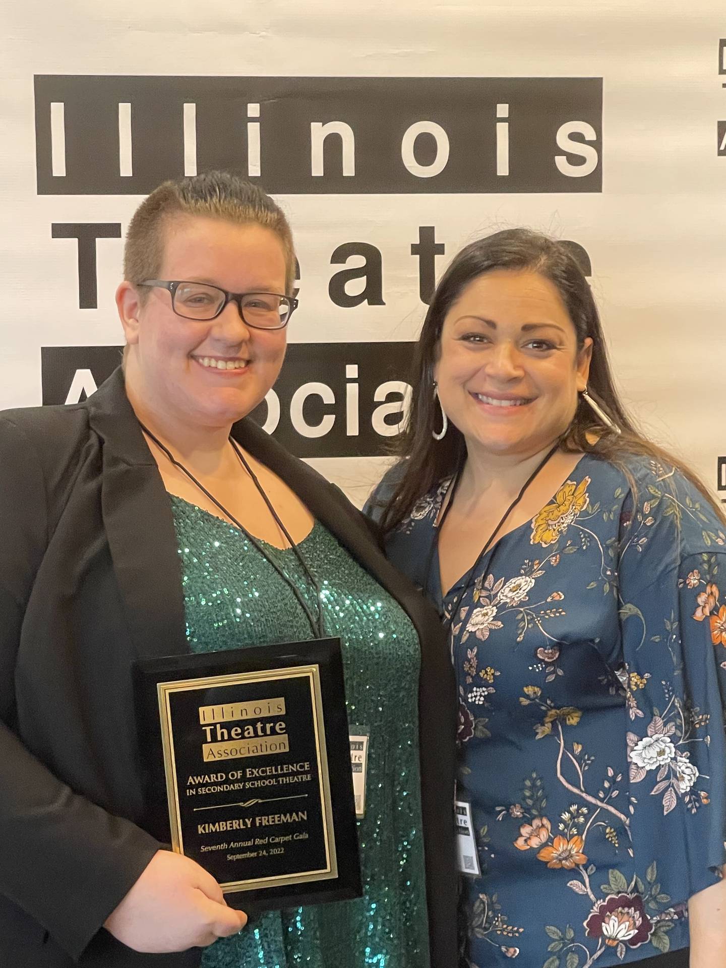 Kim Freeman of Streator Township High School was also honored with the award of excellence in the secondary education division, presented by ITA secondary division representative Deena Cassady.