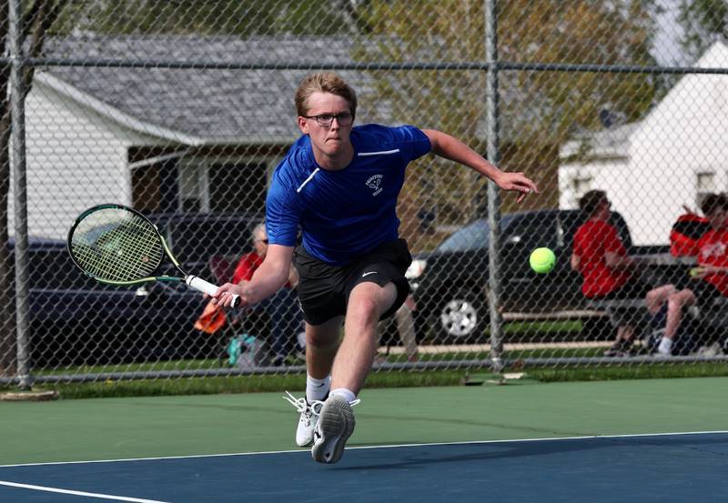 Princeton's  Landon Davis makes a return at No. 2 singles against Ottawa on Monday.
