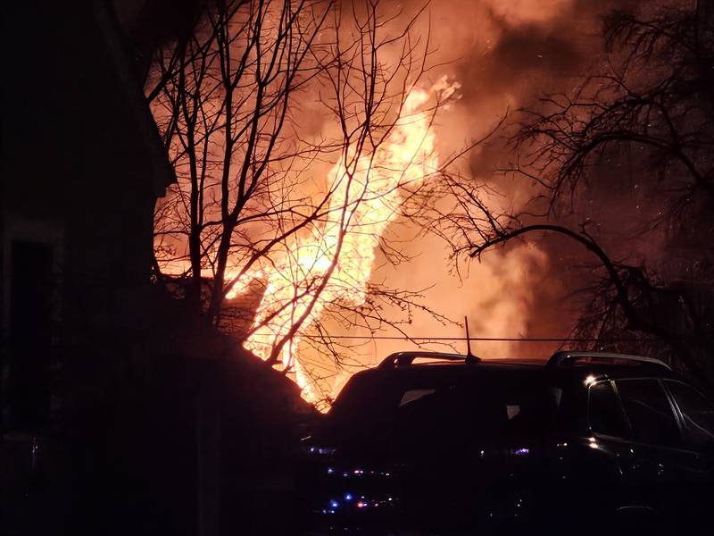 A two-story home in downtown Crystal Lake is considered completely destroyed and no injuries reported from a fire that broke out Tuesday evening, the Crystal Lake Fire Department reports.