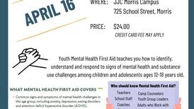 Grundy County Health Department announces Youth Mental Health First Aid class April 16