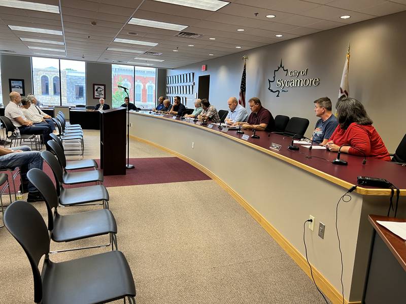 Members of the city of Sycamore's Planning and Zoning Commission consider a change of zoning request by State Street Ventures, LLC for 425 West State Street.