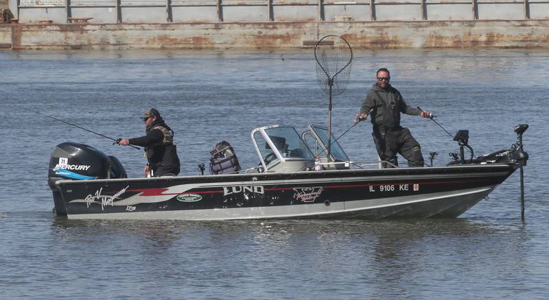 Anglers fish for Walleye and Sauger during the National Walleye Tour Masters Walleye Circuit on Saturday, March 23, 2024 in Spring Valley.