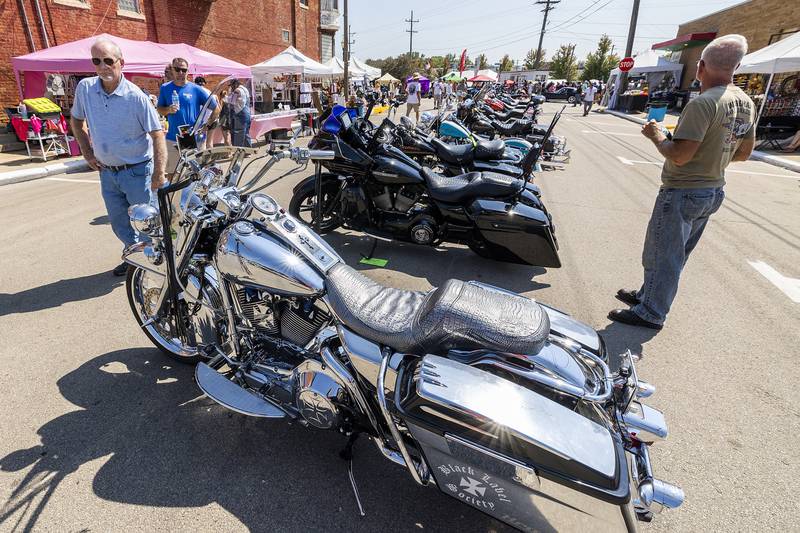 Johnny Variola’s ’95 Harley Davidson glistens in the sun Sunday, Aug. 25, 2024, at Amboy’s Depot Days. The weather was hot, but the rides were hotter at the popular festival.