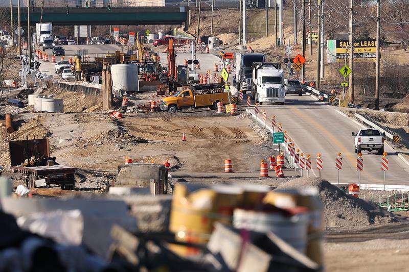 Work continues on the Houbolt Road extension near the intersection of Hollywood Road and Channanhon Road on Friday, February 10th in Channahon.