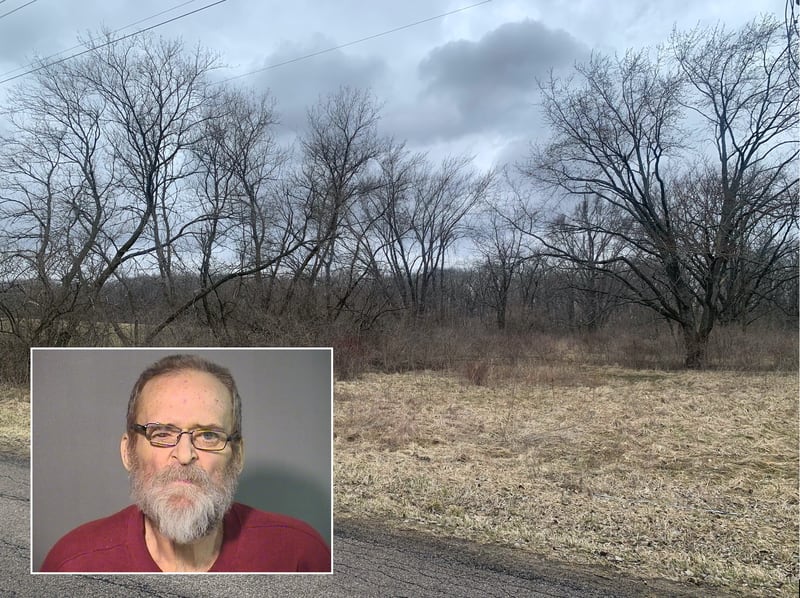Randall Little, inset, was shot by McHenry County sheriff's deputies Friday, April 1, 2022, in the 19900 block of Streit Road in Harvard. He was arrested Tuesday.