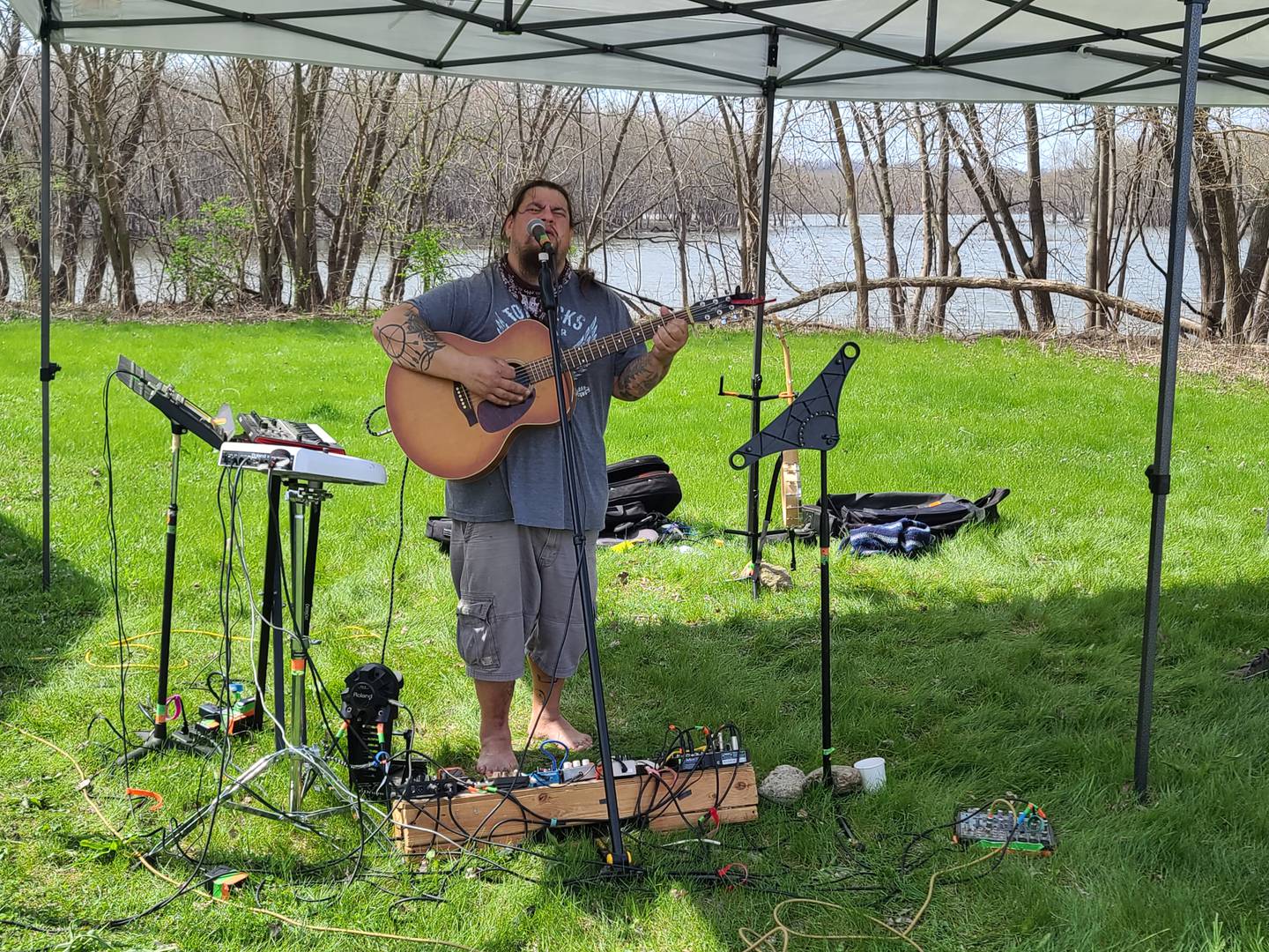 Singer-musician Nate Gonzales was part of the entertainment for the Earth Day Cleanup on Saturday at Illinois-Michigan Canal Lock 14 Shelter near La Salle. Josh Robson, who was not photographed, also performed.