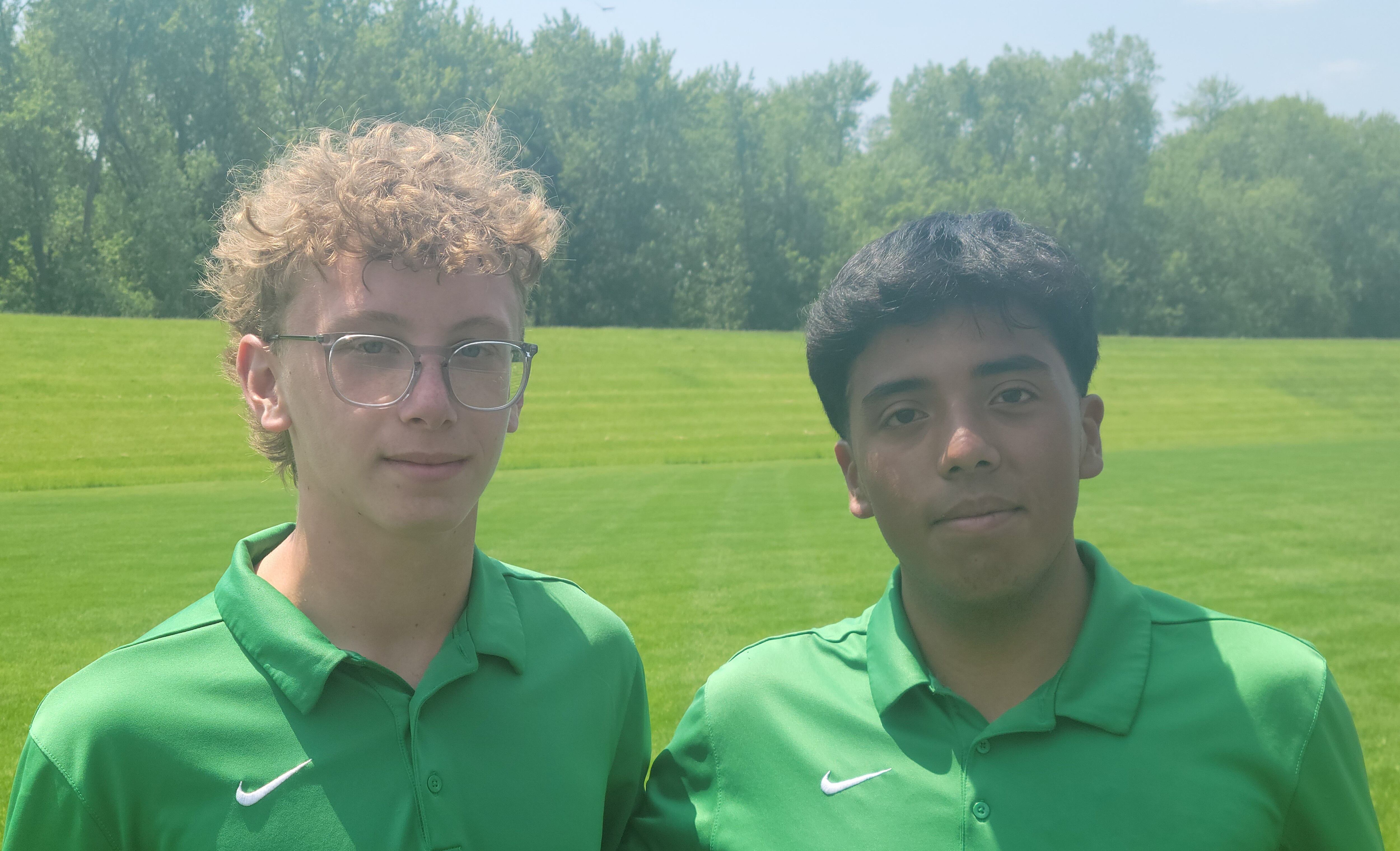 The La Salle-Peru doubles team of junior Andrew Bollis (left) and sophomore Danny Santoy finished third at the Class 1A Ottawa Boys Tennis Sectional at the Henderson-Guenther Tennis Facility on Saturday. The two will compete in the state tournament next week.