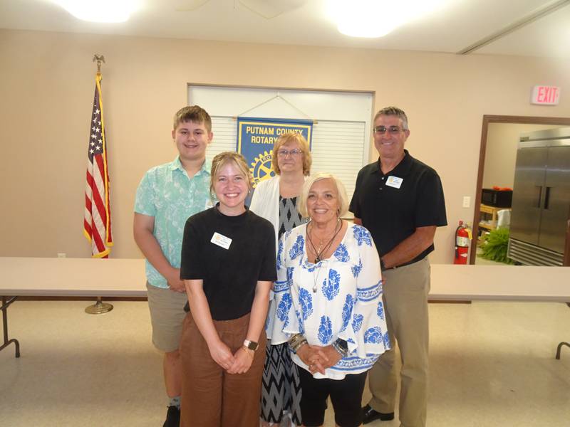 Putnam County Rotarian presenters and honorees at the Club’s Annual Banquet include, (left to right): Student Service Above Self honorees Eric Vipond and Erin Brooker, outgoing Rotary President Brenda Bickerman, incoming President Debra Buffington, and the Club’s honoree for Community Service Above Self, Sheriff Kevin Doyle.