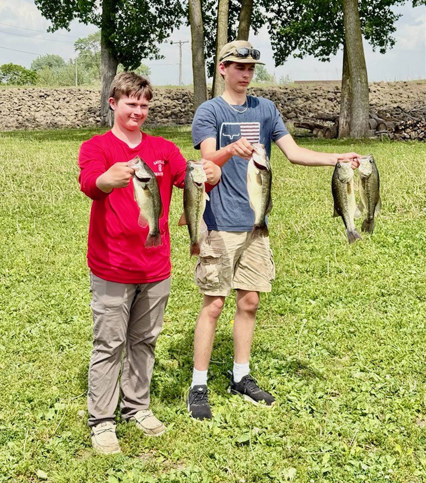 LaMoille's Tate Sundberg (left) and Brayden Alhstrom (right) placing eighth at the Fulton bass fishing regional on May 15,  just missing out on moving onto the IHSA sectionals by 0.4 pounds with a weight of 10.7 pounds.