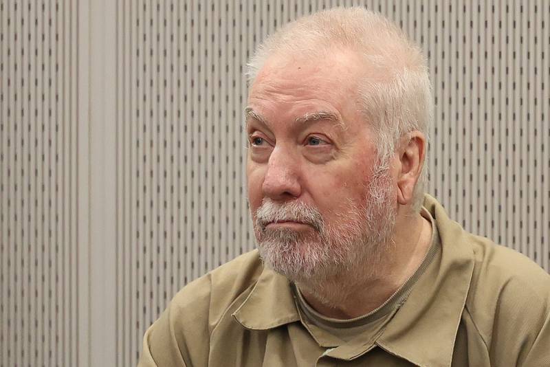 Drew Peterson sits in the courtroom at the Will County courthouse on Monday, April 1, 2024 in Joliet.