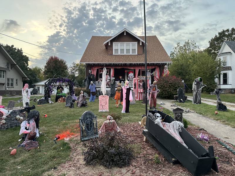 A view of Halloween decorations in the 900 block of  South Church Street on Thursday, Oct. 17, 2024 in Princeton.
