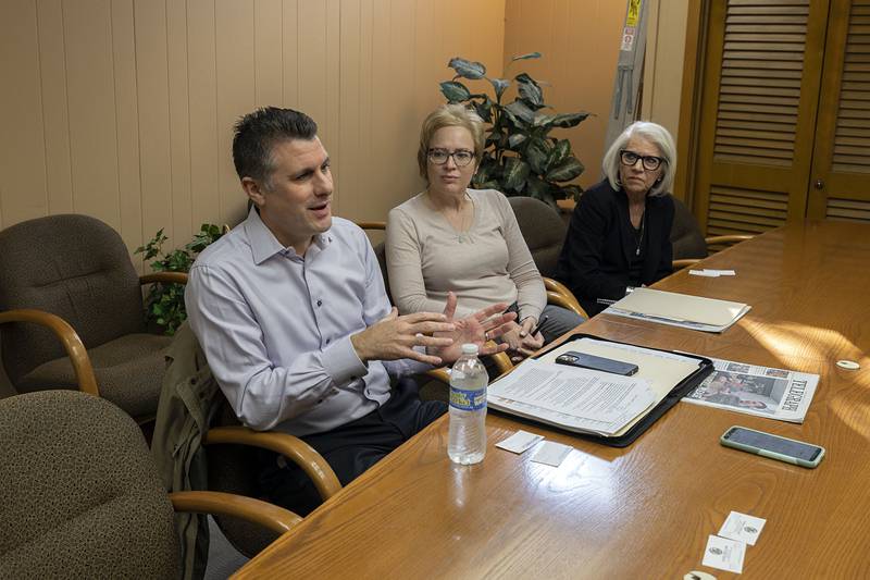 State senator Win Stoller stops by the Telegraph office Tuesday, Feb. 28, 2023 in Dixon to speak about a number of issues pertaining to his district. Stoller also made stops at the mayors office and chamber of commerce.