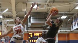 Oswego East girls blank crosstown rival Oswego in second quarter for 49-30 victory