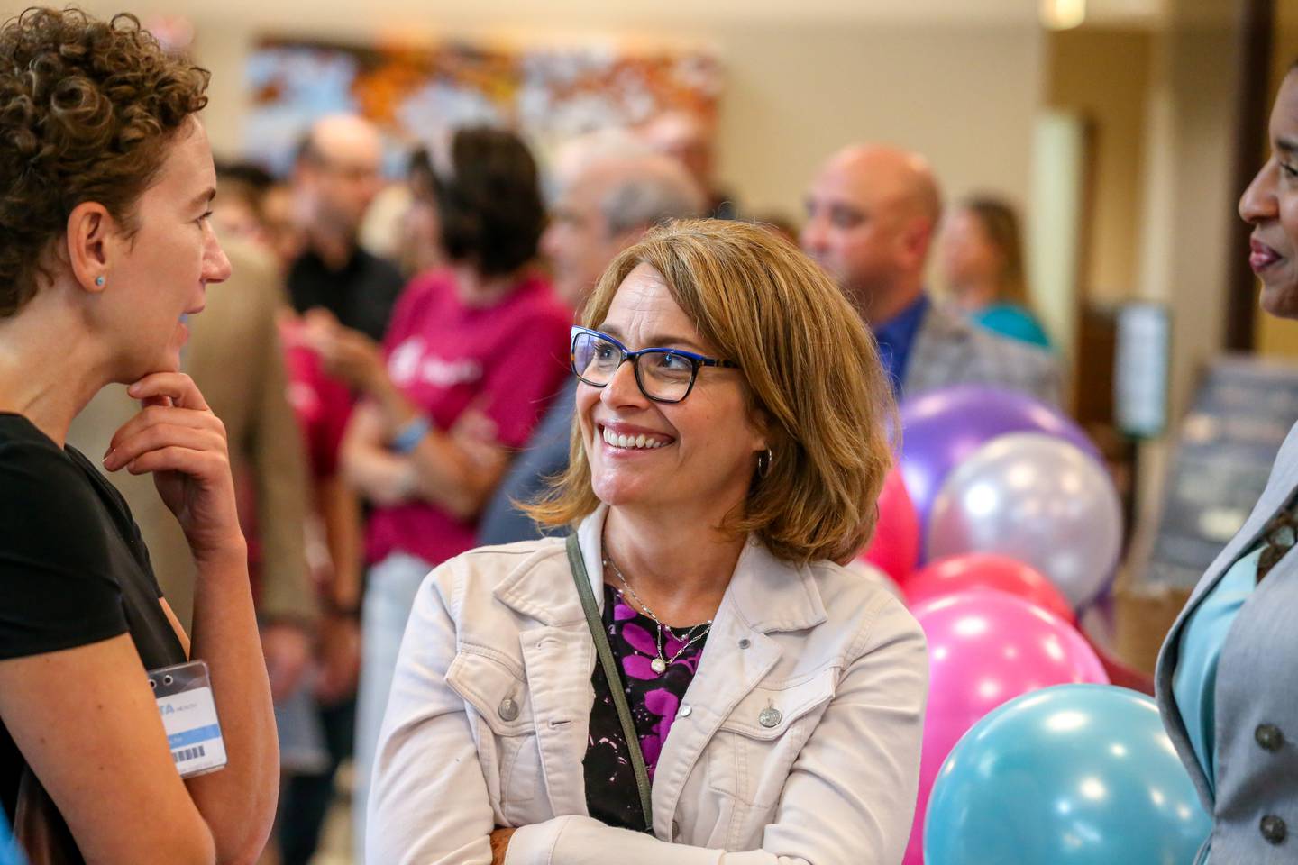 Illinois Senator Meg Loughran Cappel (center) attends the grand opening for a new cancer care center on Sunday, July 17, 2022, at the Ascension Illinois Health Center, 500 S. Weber Road, Romeoville.