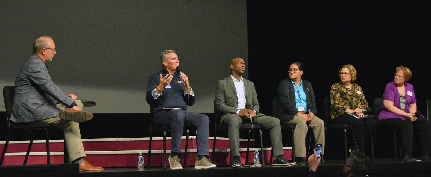 Jon Rocke, executive director of Pathway Ministries in Peoria, said at a panel on homelessness held Thursday, Nov. 7, 2024, at Illinois Valley Community College said homelessness is not something we as a society should treat as a problem. That’s an approach that will lead to discouragement. “We have to think of it as a person who can come around,” Rocke said. “They all have names. They all have stories.”