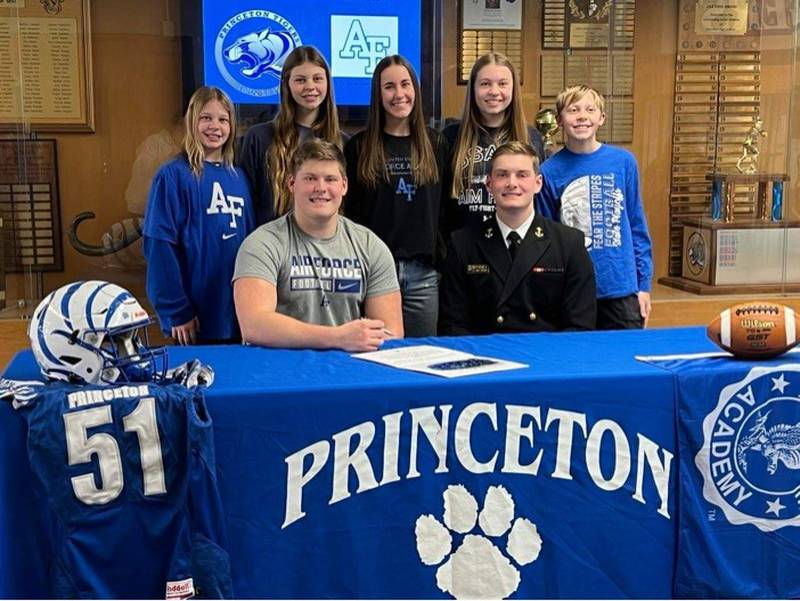 Princeton senior Bennett Williams (front center) was joined by his "Foley" cousins for his signing day with the Air Force Academy on Friday.