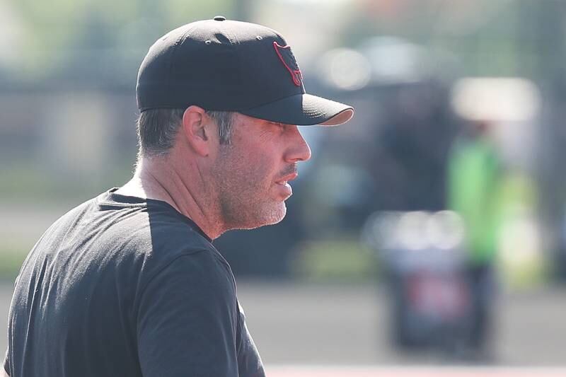 Bolingbrook head coach Nick Trotter watches the action against Lincoln-Way East on Saturday, Sept. 30, 2023 in Bolingbrook.