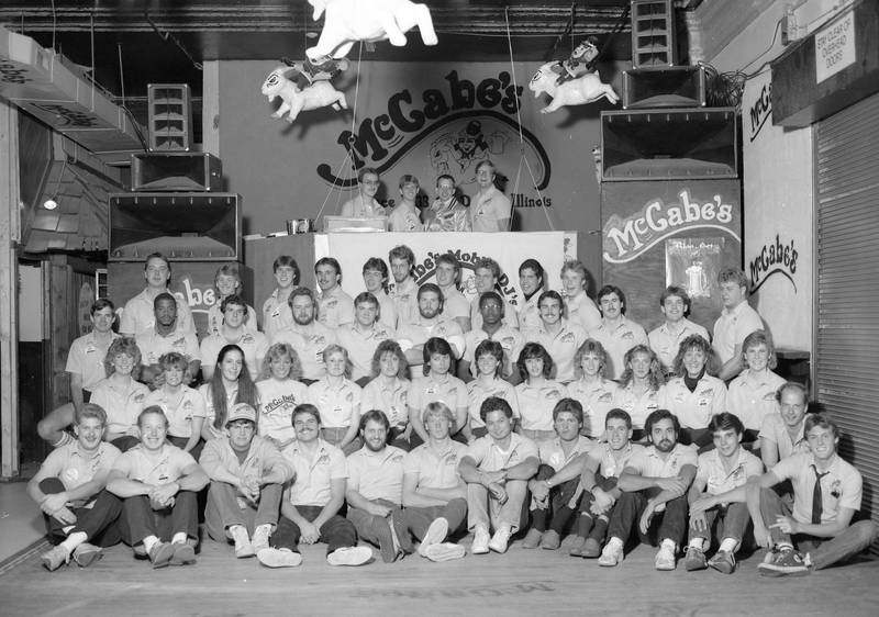 The bar staff of McCabe’s Lounge, 323 E. Lincoln Highway in DeKalb.