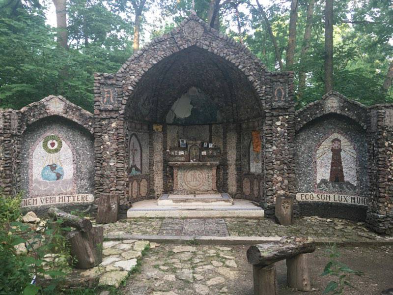 The Grotto Shrine is located on a walking trail behind the Kane County Government Center that dates back to the 1930s when the property was Sacred Heart Seminary. Bob McQuillan will lead tours to the Grotto during the Geneva Arts Fair July 23 and 24, from a religious art display and sale at The Catholic Corner, 4 S. Sixth St., Geneva.