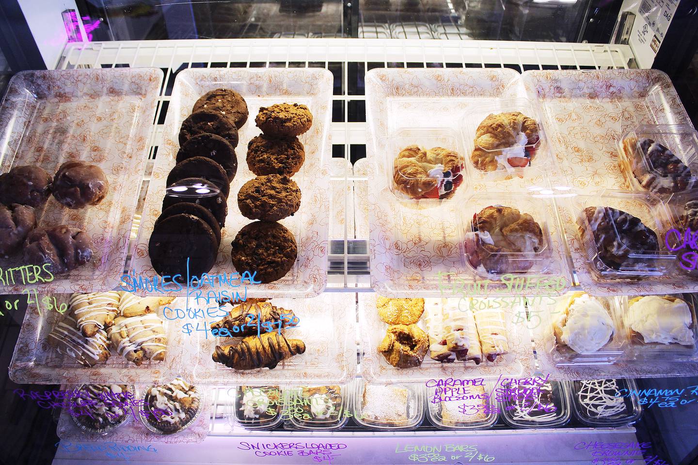 A variety of desserts fill the case at Hilldale Cafe and Catering in Lanark.