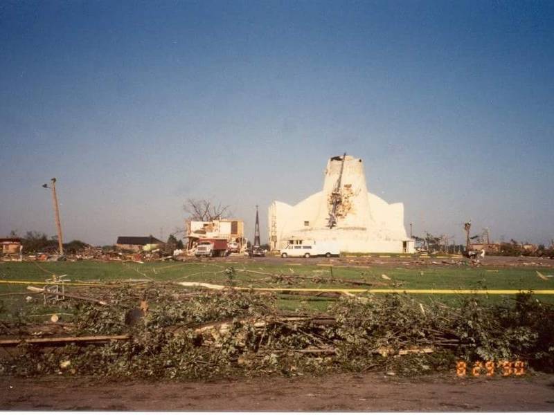 Pictured is the view near Al Litwiller's former home at 121 S. Frederick Ave. in Plainfield shortly after the 1990 Will County tornado. The house was located directly behind the former St. Mary Immaculate Catholic Church building.