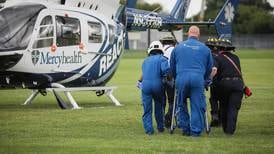 Elderly man flown after fall from roof in Marengo