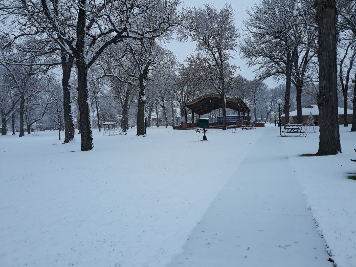 Streator City Park first snowfall