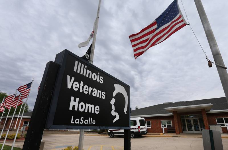 A view of the front entrance of the Illinois Veterans Home on Friday, April 26, 2024 in La Salle.