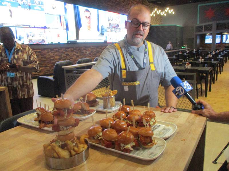 Matt Cappellini, property executive chef at Hollywood Casino Joliet, talks about what goes into the menu offerings at the ESPN sports bet restaurant. Aug. 7, 2025