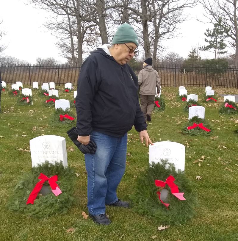 Retired U.S. Army Chief Warrant Officer 2 Eliseo T. Lopez participated in the wreath-laying events at both Fort Sheridan and at Great Lakes. He is the commander of the Chicago Chapter of MOWW.