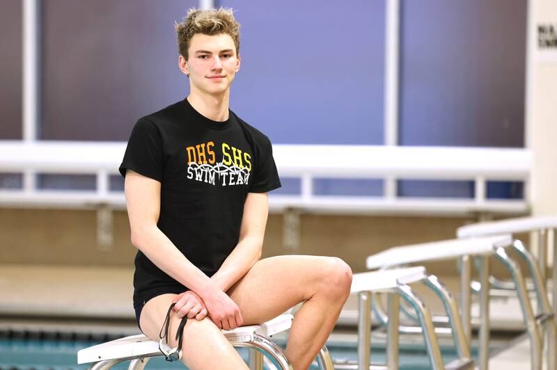 Daily Chronicle Boys Swimmer of the Year Jacob Gramer Tuesday, March 7, 2023, at the pool in Huntley Middle School in DeKalb.