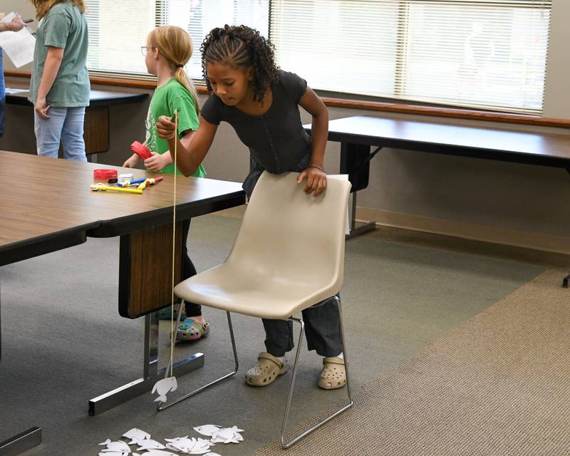 Bria David, 10, of DeKalb plays a fishing game on Sunday Oct. 12, 2025, during the DeKalb County 4-H carnival held at the DeKalb County Farm Bureau in Sycamore.